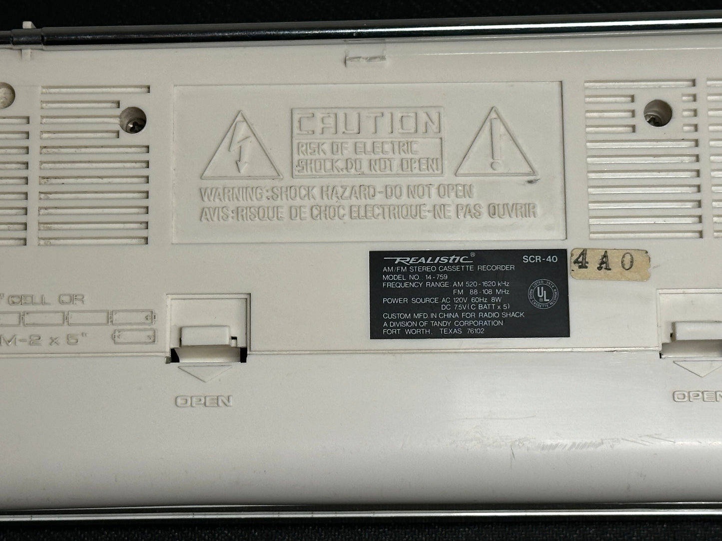 Realistic Cassette Recorder SCR-40 Used Serviced